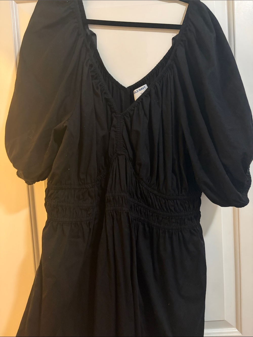 Old Navy Black Puff-Sleeve Dress